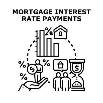 Mortgage interest rate payments vector concept Stock Illustration