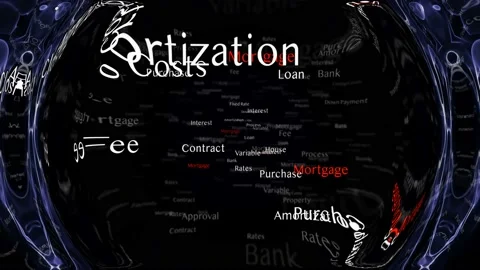 MORTGAGE Keywords Animation, Background, Loop Video stock 149253912