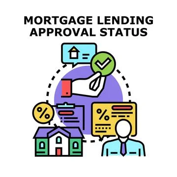 Mortgage lending approval status concept Stock Illustration