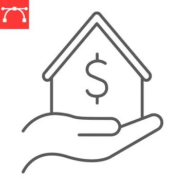Mortgage line icon Stock Illustration