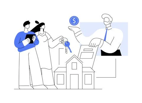 Mortgage loan abstract concept vector illustration. Stock Illustration