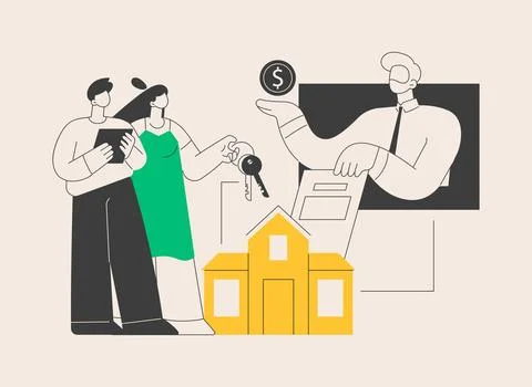 Mortgage loan abstract concept vector illustration. Stock Illustration