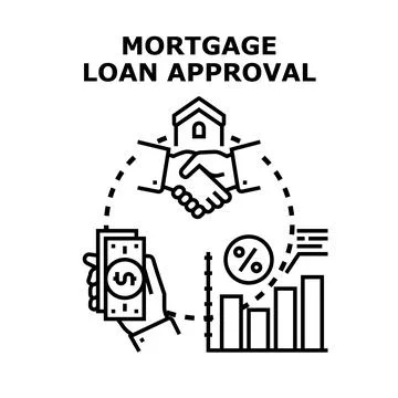 Mortgage loan approval process obtaining building loan Stock Illustration