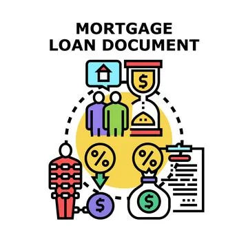 Mortgage loan document signing terms and conditions 스톡 일러스트