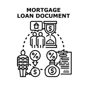 Mortgage loan document signing terms and conditions Stock Illustration