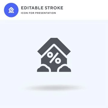 Mortgage Loan icon vector, filled flat sign, solid pictogram isolated on white Stock Illustration