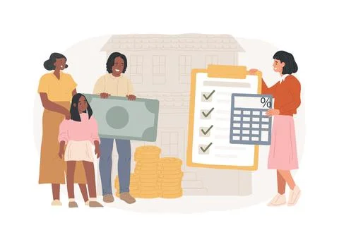 Mortgage loan isolated concept vector illustration. Ilustración de archivo