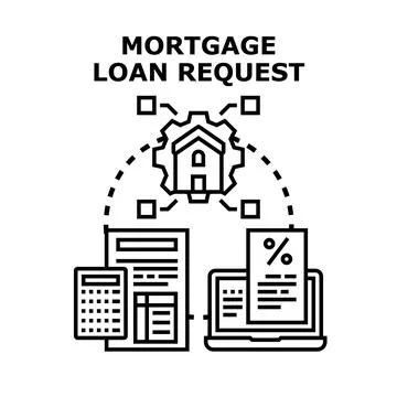 Mortgage loan request concept for home financing application Stock Illustration