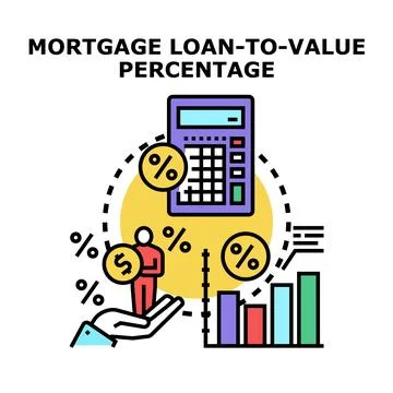 Mortgage loan to value percentage calculation concept Stock Illustration