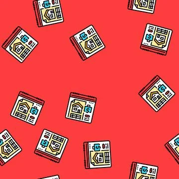 Mortgage payment budget planning vector seamless pattern Stock Illustration