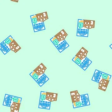 Mortgage payment budget planning vector seamless pattern Stock Illustration