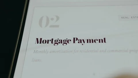 Mortgage payment calculator for loan estimation Vídeo Stock 332930934