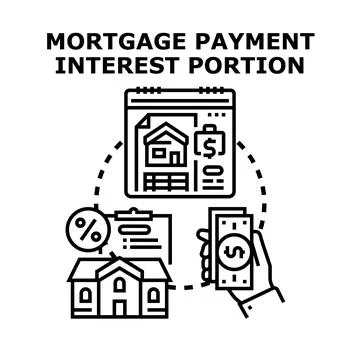 Mortgage payment interest portion concept illustration Stock Illustration