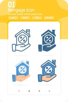 Mortgage premium icon with multiple style isolated on white background 스톡 일러스트