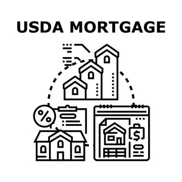 Mortgage program offering housing loan support Stock Illustration