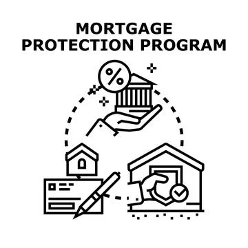 Mortgage protection program vector concept illustration Illustration