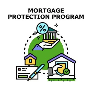 Mortgage protection program vector concept illustration Illustration