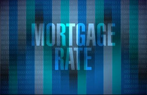 Mortgage rate binary background sign concept Illustrazione stock