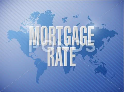 Mortgage Rate World Map Sign Concept