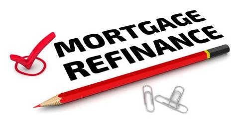 Mortgage refinance. The check mark Stock Illustration