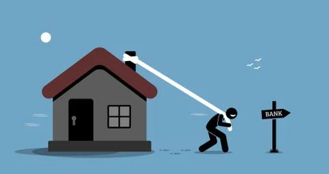 Mortgage Refinancing Loan.  Stock Illustration