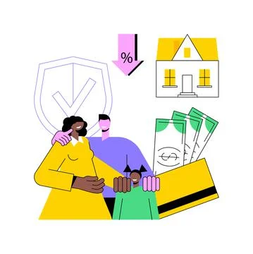 Mortgage relief program abstract concept vector illustration. Stock Illustration