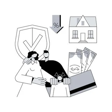 Mortgage relief program abstract concept vector illustration. Stock Illustration