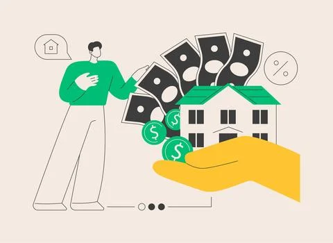 Mortgage relief program abstract concept vector illustration. Stock Illustration