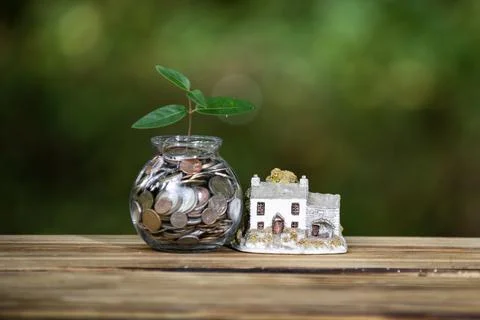 Mortgage solution defines home security. Mortgage planning increases savings  Stock Photos