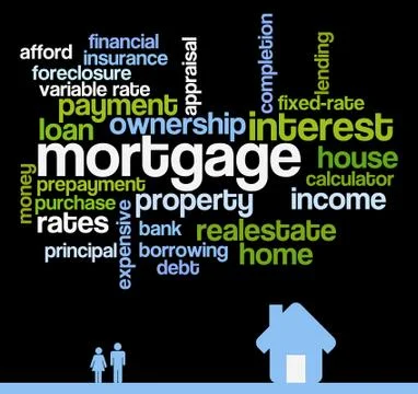 Mortgage topics Stock Illustration