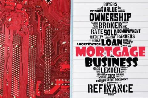 Mortgage word cloud collage Stock Photos