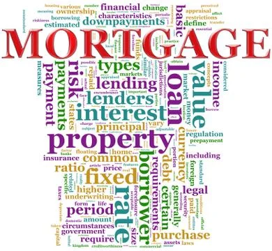 Mortgage wordcloud Stock Illustration