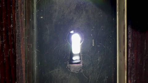 Mortise lock close up Victorian lock for skeleton key. Macro close up key hole   Stock Footage 169255754