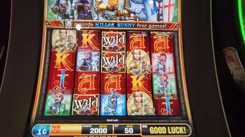 Morty Python and the Holy Grail Killer Bunny Slot Machine Casino Game 動画素材 245021786