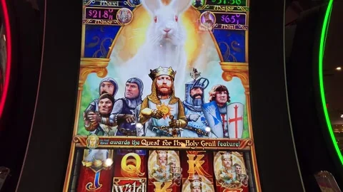 Morty Python and the Holy Grail Killer Bunny Slot Machine Casino Game 動画素材 245021800