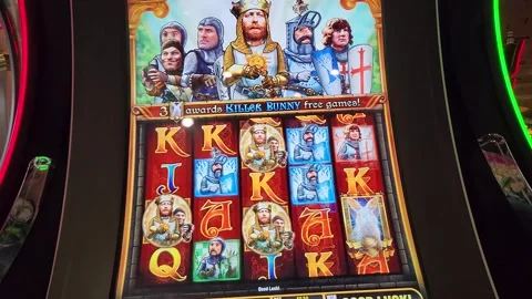 Morty Python and the Holy Grail Killer Bunny Slot Machine Casino Game 動画素材 245021802