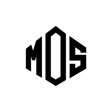 MOS letter logo design with polygon shape. MOS polygon and cube shape logo .. Stock Illustration