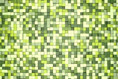 Mosaic abstract background, colored blocks. Wall of cubes. Pixels art. Stock Illustration
