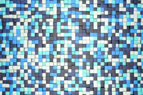 Mosaic abstract background, colored blocks. Ice winter. Stock Illustration