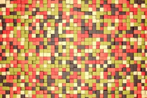 Mosaic abstract background, colored blocks. fall, autumn. Stock Illustration
