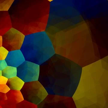 Mosaic abstract background - generative art red blue yellow color - design Stock Illustration