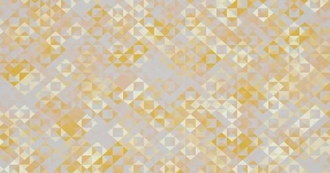 Mosaic abstract background pattern of geometric shapes yellow gray Stock Illustration