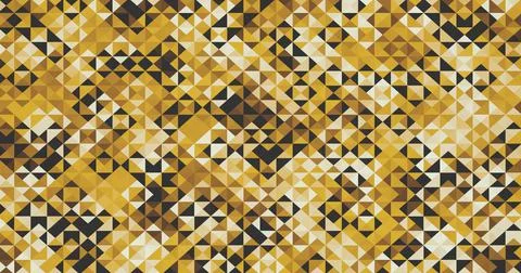Mosaic abstract background pattern of geometric shapes yellow black color Stock Illustration