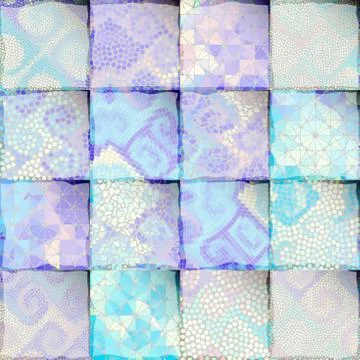 Mosaic art pattern of rectangles of different tile textures. Stock Illustration