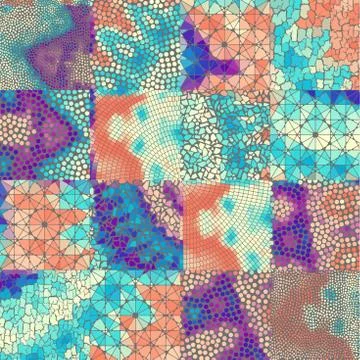 Mosaic art pattern of rectangles of different tile textures. イラスト素材