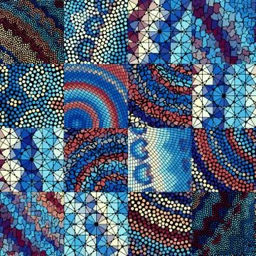 Mosaic art pattern of rectangles of different tile textures. イラスト素材