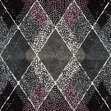 Mosaic art pattern of rhombuses of different tile textures. Seamless vector. Illustrazione stock