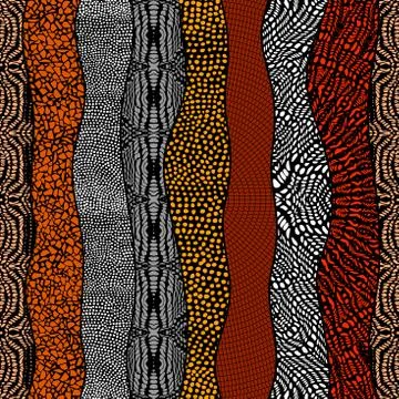 Mosaic art pattern of wavy shapes. Vector seamless image. Stockillustratie