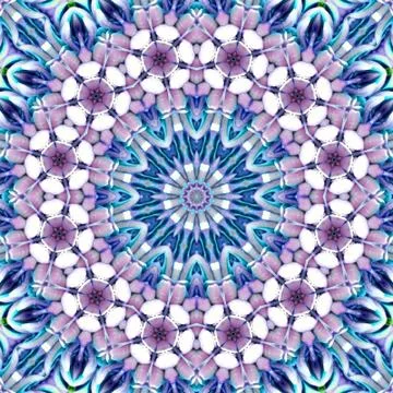Mosaic art tile, irregular circle kaleidoscope pattern. Stockillustratie