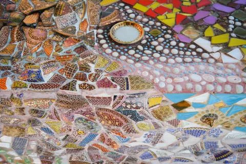 Mosaic background - ceramic tiles background / colorful pattern abstract tile Stock Photos
